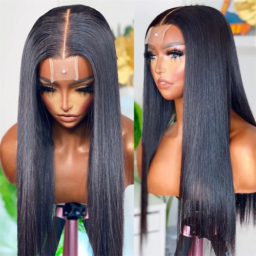 Straight 2x6 Lace Closure Wig Middle Part HD Transparent Lace Closure Affordable Price Human Hair Wigs | Human Hair Wig | Lace Front
